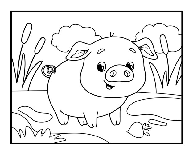 豚の絵を描くページ 048