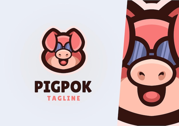 Pig graphic design vector logo