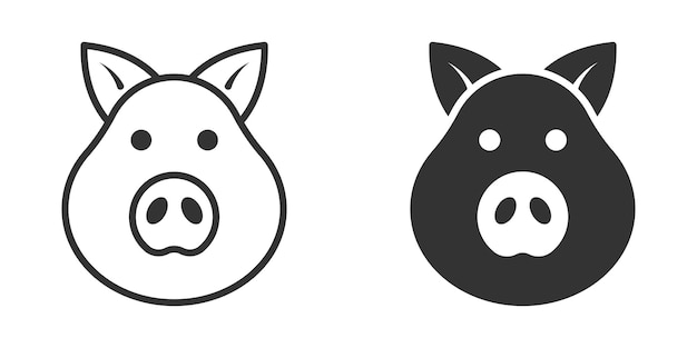 Икона свинской головы Векторная иллюстрация