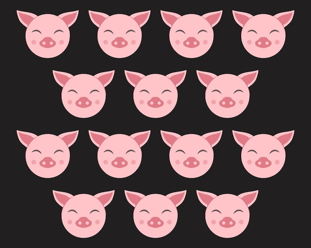 Vector pig head logo animal