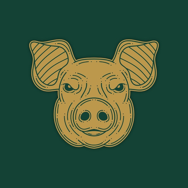 Pig head vector illustration