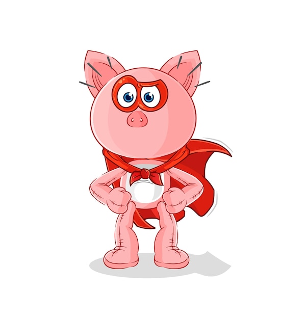 Pig heroes vector cartoon character