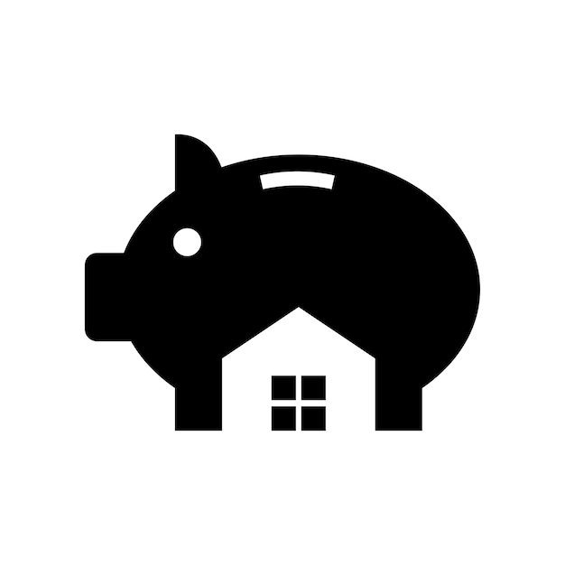 Vector pig and home icon