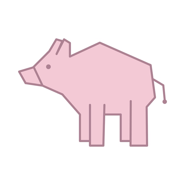 Vector pig icon - vector isolated on a white background.