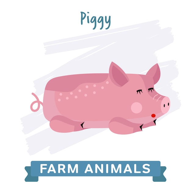 Pig isolated, farm animal