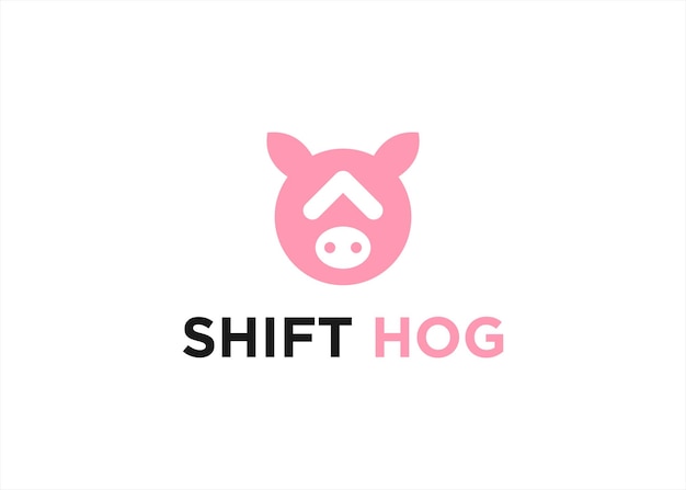 pig logo design icon vector illustration