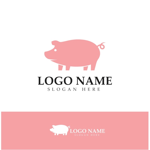 Pig logo design icon vector