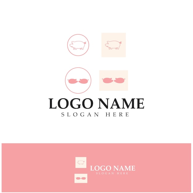 Pig logo design icon vector