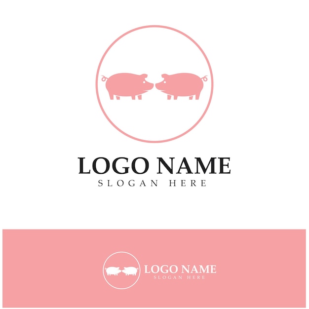 Pig logo design icon vector