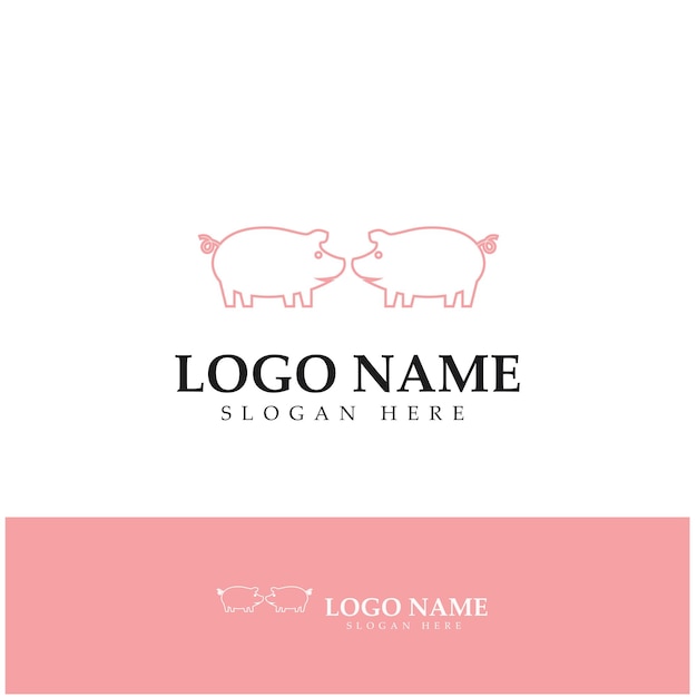 Pig logo design icon vector