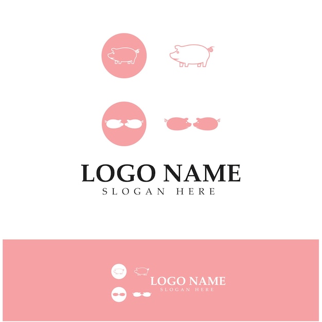 Pig logo design icon vector