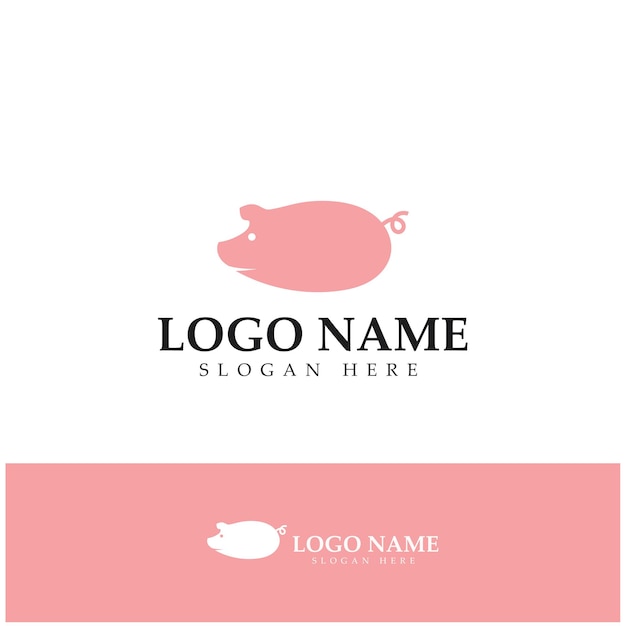 Pig logo design icon vector