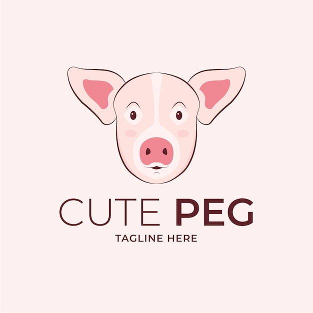 Pig logo design template vector illustration