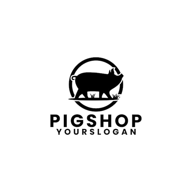 Pig logo design template