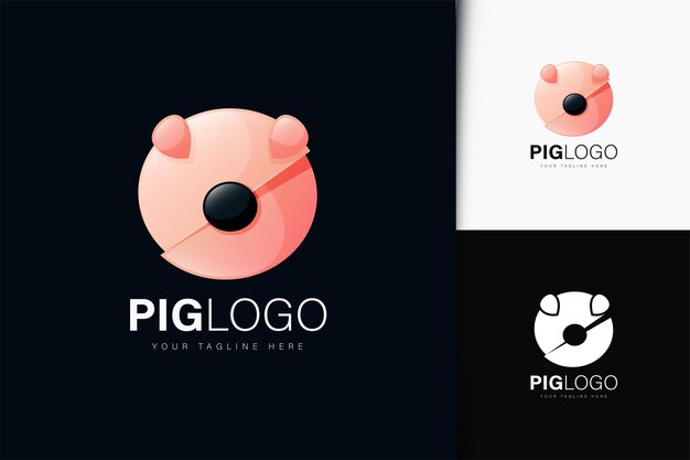 Pig logo design with gradient