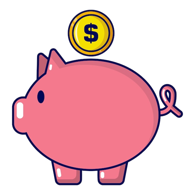 Pig money icon cartoon illustration of pig money vector icon for web