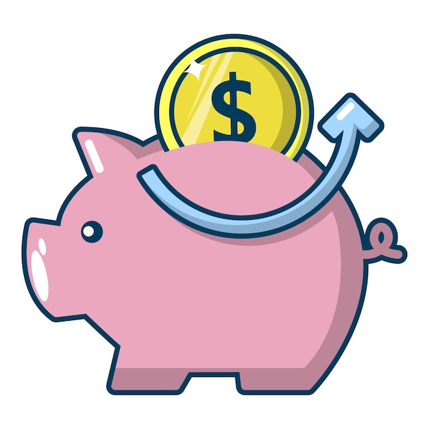 Vector pig money icon cartoon illustration of pig money vector icon for web