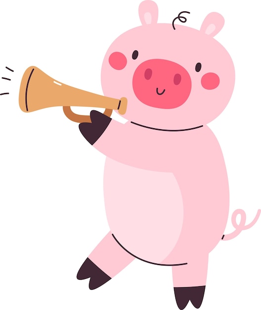 Pig Playing Trumpet