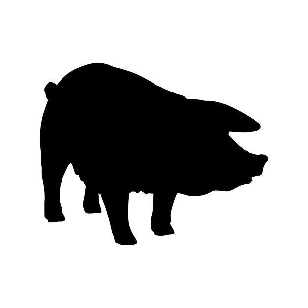 ベクトル 豚のシルエット セット コレクション分離白背景ベクトル図に黒