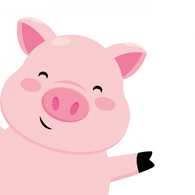 Vector pig smiling