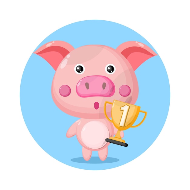 Logo del simpatico personaggio trofeo di maiale pig