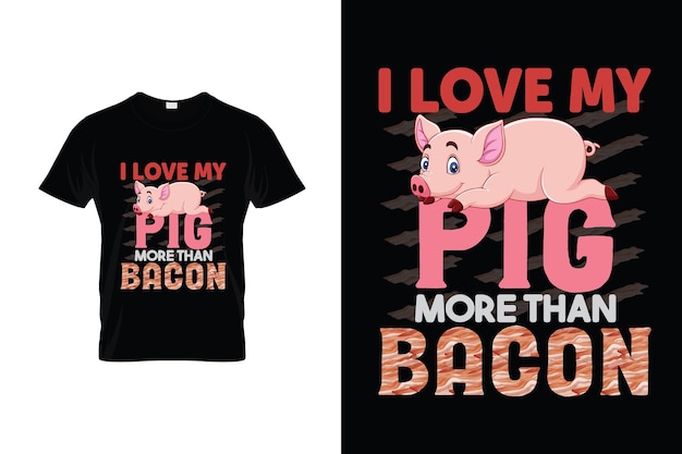 Pig Tshirt Design or Pig poster Design or Pig illustration