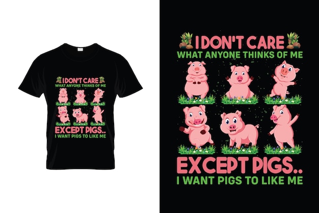 돼지 티셔츠 디자인 또는 돼지 포스터 디자인 또는 돼지 그림