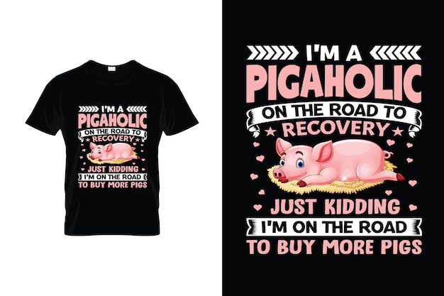 Pig Tshirt Design or Pig poster Design or Pig illustration