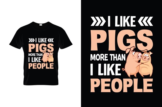 Pig Tshirt Design or Pig poster Design or Pig illustration