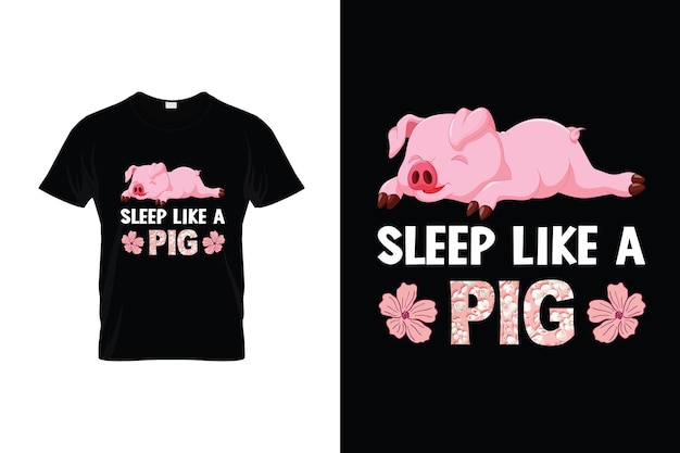 Pig Tshirt Design or Pig poster Design or Pig illustration