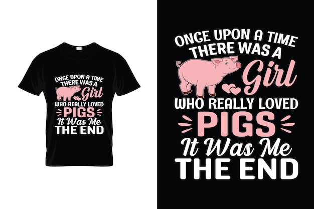 Pig Tshirt Design or Pig poster Design or Pig illustration