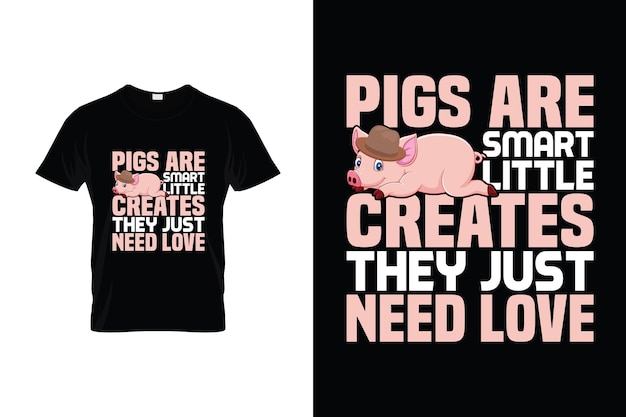 Pig Tshirt Design or Pig poster Design or Pig illustration