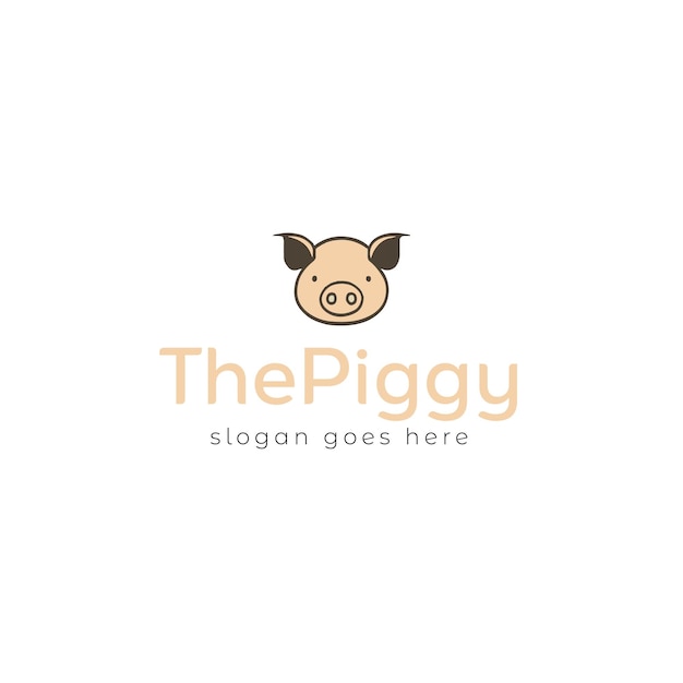 Pig vector logo design