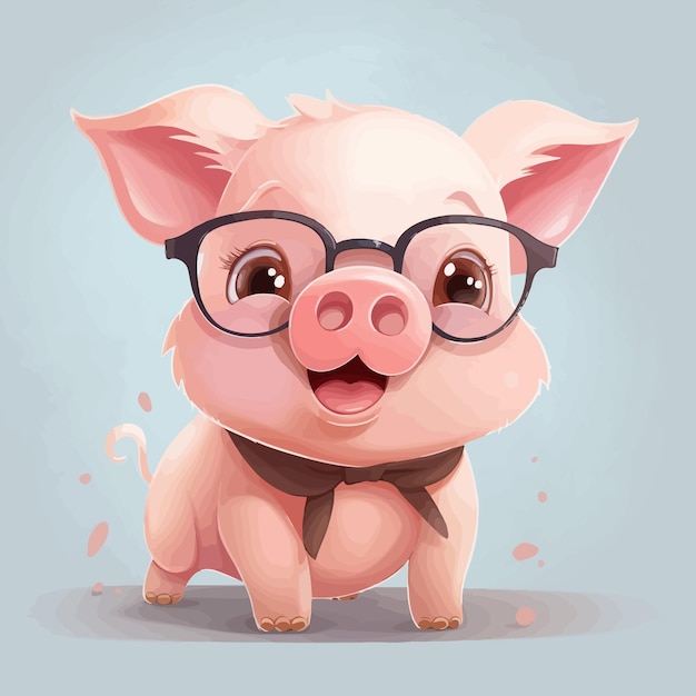 pig vector style cute cartoon