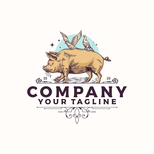 Pig vintage logo