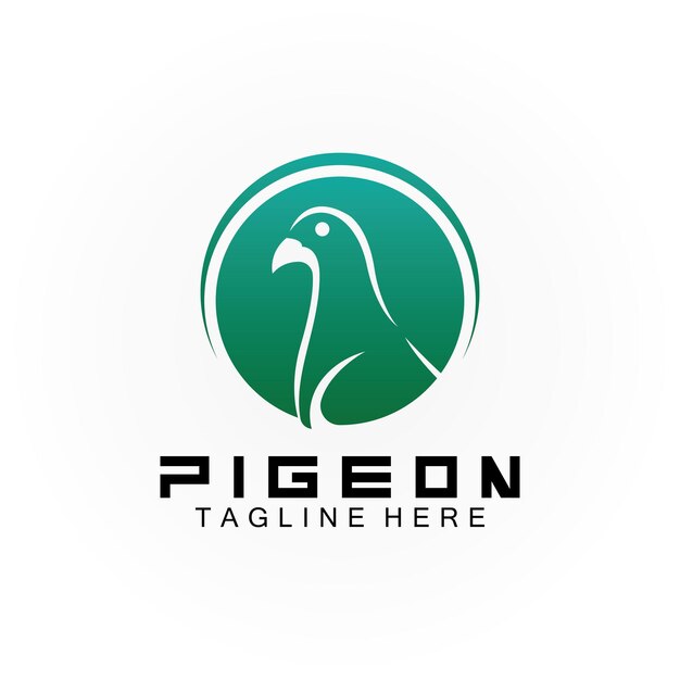 Pigeon bird logo vector icon illustration design template