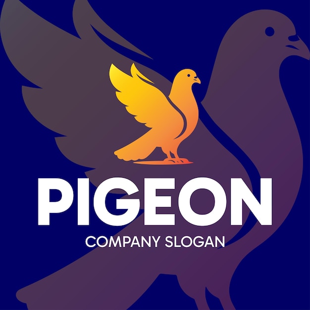 Vettore progettazione vettoriale del logo della società pigeon