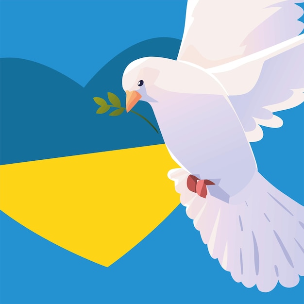 Pigeon and heart Ukraine no war