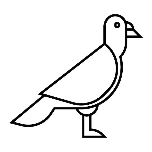 pigeon icon sign symbol in line style