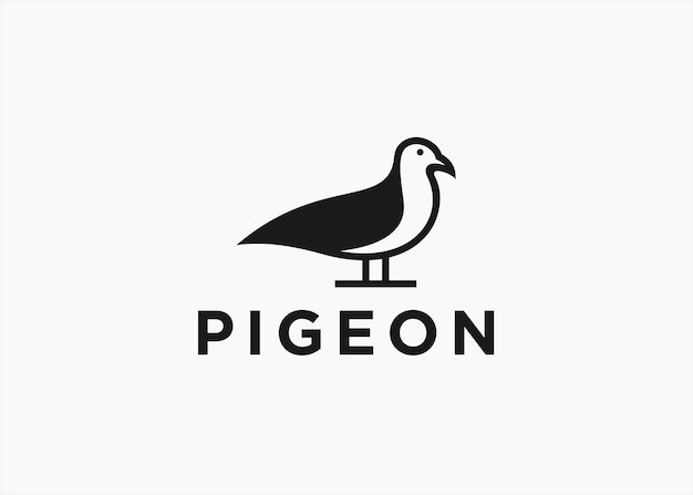 Pigeon logo design vector silhouette illustration