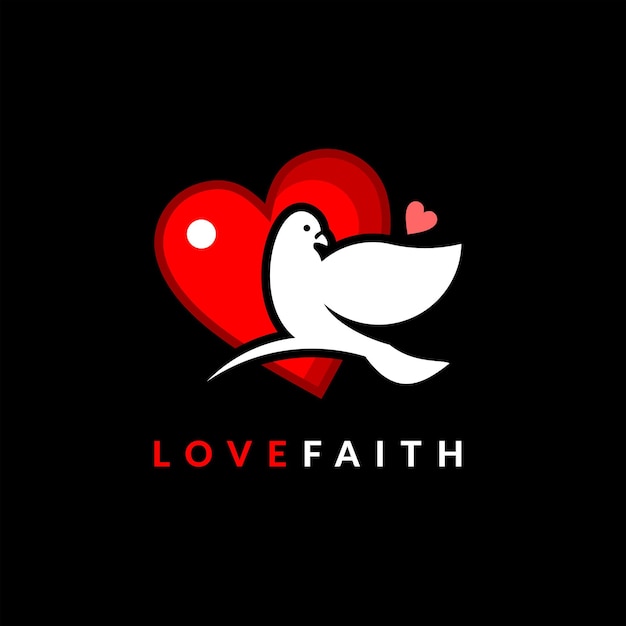 Pigeon logo colomba bird faith and love vector