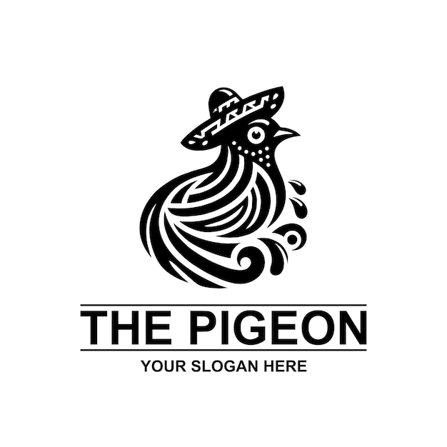 The Pigeon Logo in the Style of Mexican Muralism