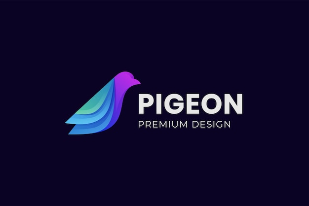 Pigeon Logo Vector Illustratie Bird Gradient Kleurige stijl