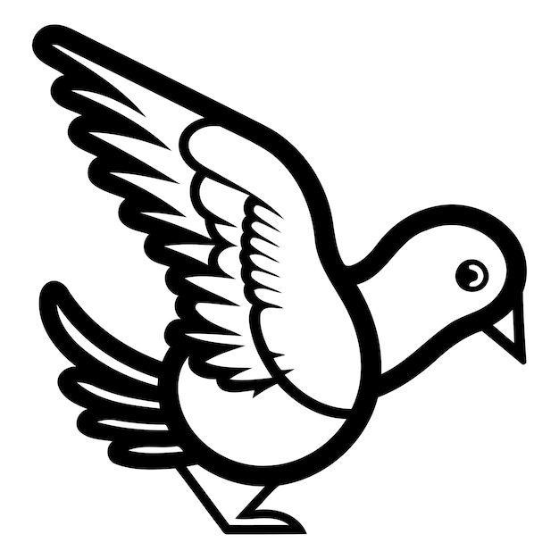 Pigeon ontwerp over witte achtergrond vector illustratie eps10
