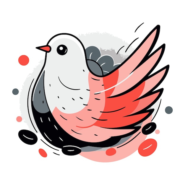 Pigeon Vector illustration on white background Hand drawn style