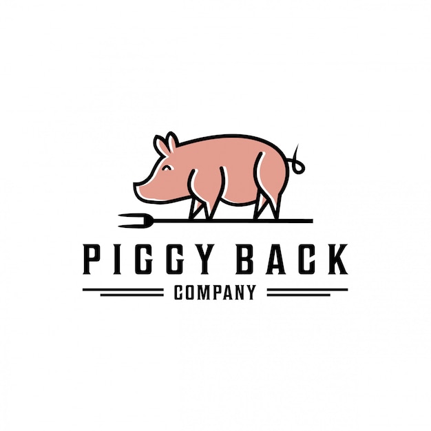 Piggy back logo template