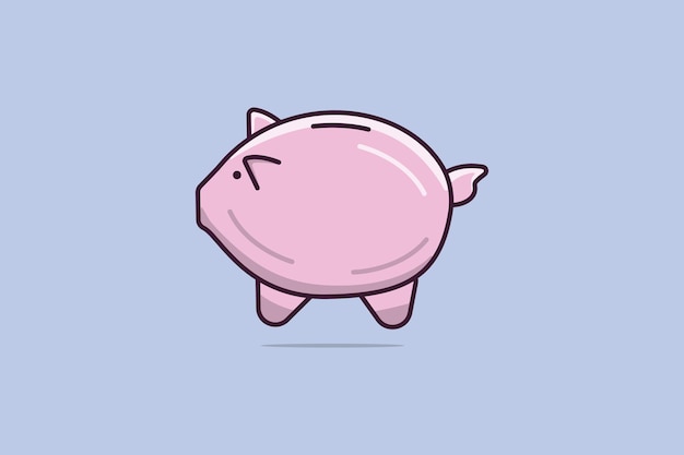 Piggy Bank cartoon vector illustration Business finance icon concept