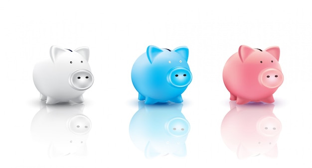 Piggy bank and coins illustration