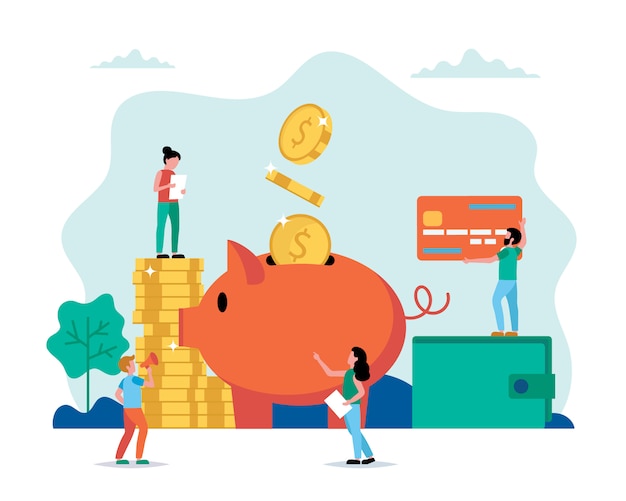 Piggy bank concept vector illustration