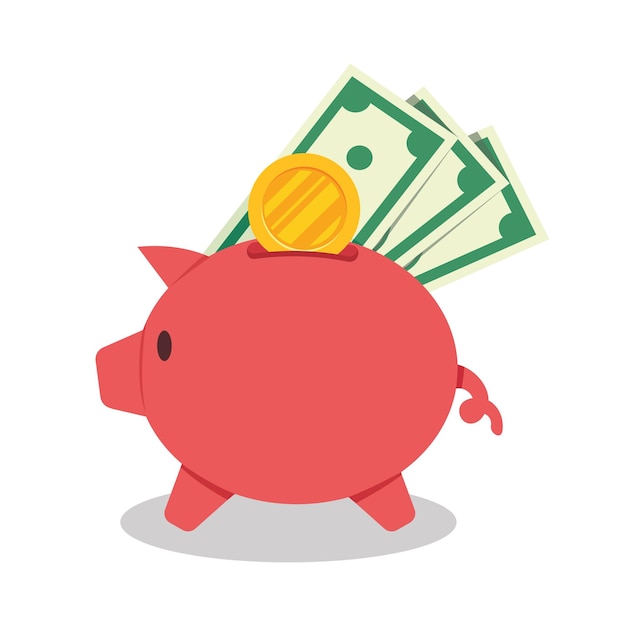 piggy bank in flat vector illustration